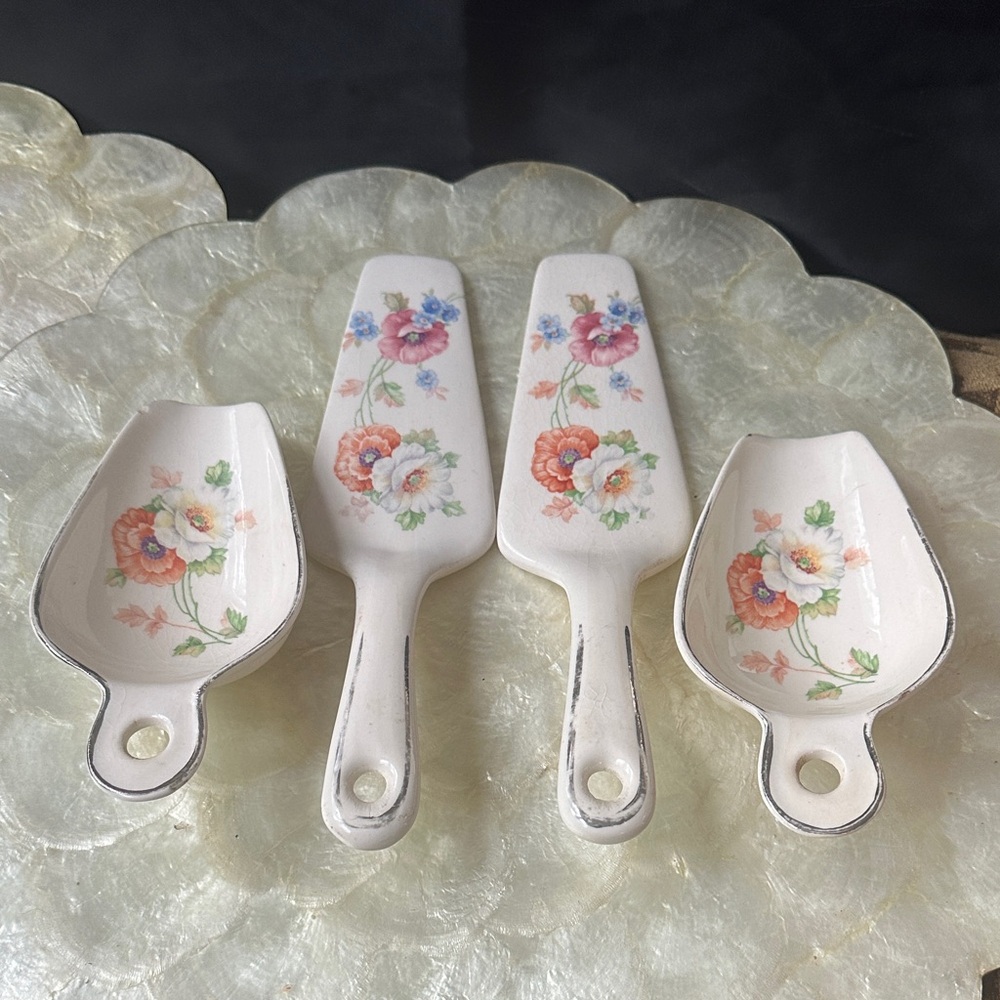 Floral Ceramic Serving Utensils